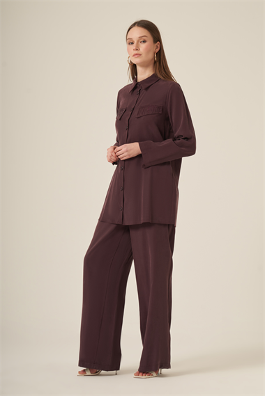 FTZ Women Kadın Benetti Taşli Takım  Mürdüm 31287