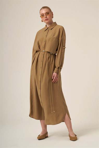 FTZ Women Kadın Canapos Elbise Cap  Beige 31323