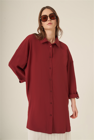 FTZ Women Kadın Cepli Modal Kap  Bordo 31003