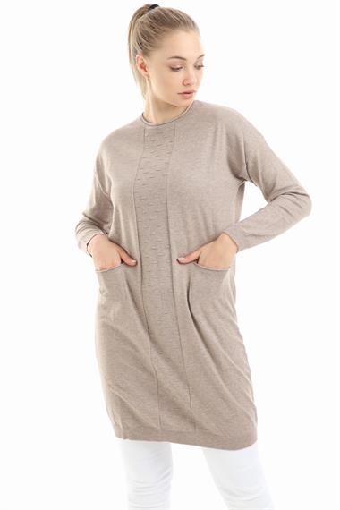 FTZ Women Kadın Cepli Tunik  Beige 20-260