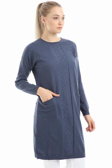 FTZ Women Kadın Cepli Tunik  İndigo 20-260