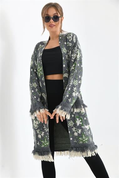 FTZ Women Kadın Çiçek Desenli Giy-Çık  Gri 20029