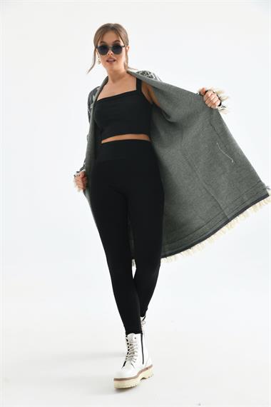 FTZ Women Kadın Çiçek Desenli Giy-Çık  Gri 20029