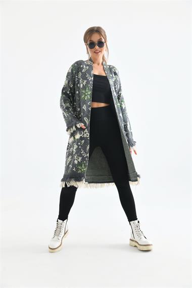 FTZ Women Kadın Çiçek Desenli Giy-Çık  Gri 20029