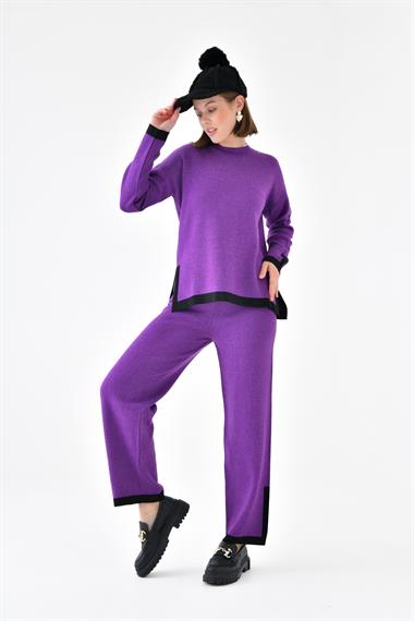 FTZ Women Kadın Çizgi Detaylı İkili Takım  Mor 20631