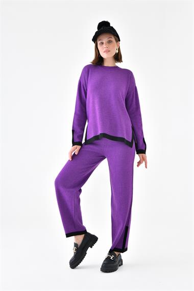 FTZ Women Kadın Çizgi Detaylı İkili Takım  Mor 20631