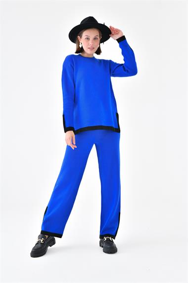 FTZ Women Kadın Çizgi Detaylı İkili Takım  Saks Mavi 20631