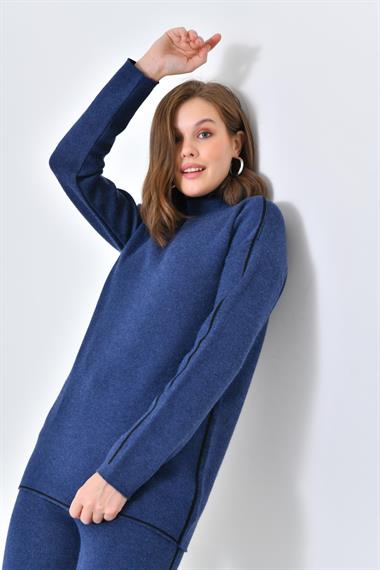 FTZ Women Kadın Çizgili İkili Takım  İndigo 20563