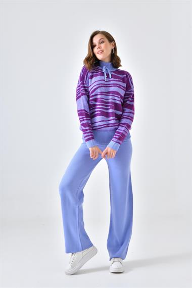 FTZ Women Kadın Çizgili İkili Takım  Lila 20522