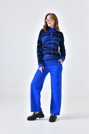 FTZ Women Kadın Çizgili İkili Takım  Saks Mavi 20522