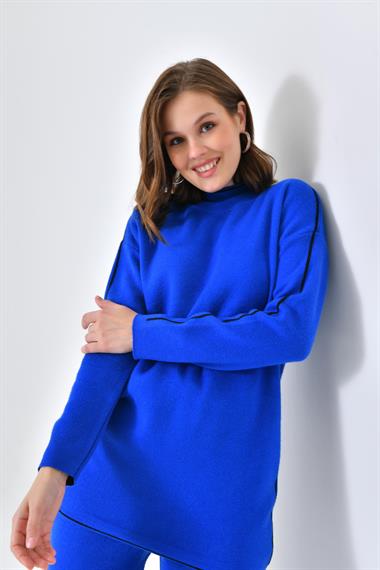 FTZ Women Kadın Çizgili İkili Takım  Saks Mavi 20563