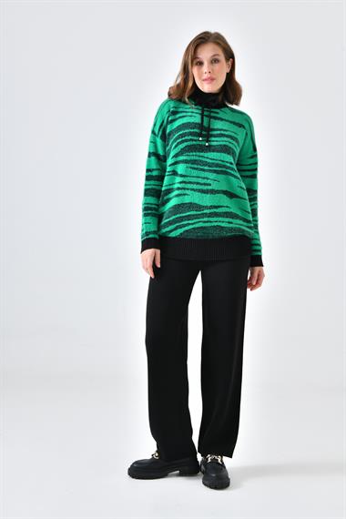 FTZ Women Kadın Çizgili İkili Takım  Siyah 20522