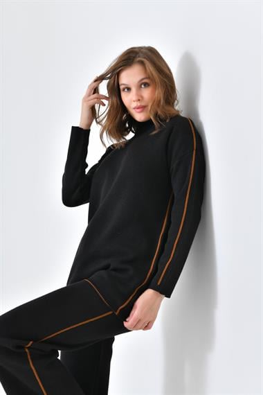 FTZ Women Kadın Çizgili İkili Takım  Siyah 20563