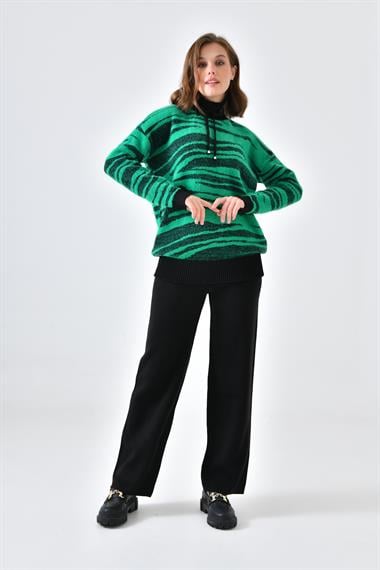 FTZ Women Kadın Çizgili İkili Takım  Siyah 20522