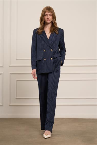 FTZ Women Kadın Çizgili Takım  Lacivert 31077