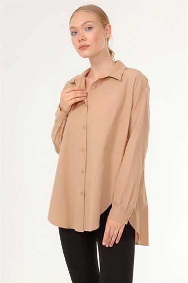 FTZ Women Kadın Coton Gömlek CAMEL