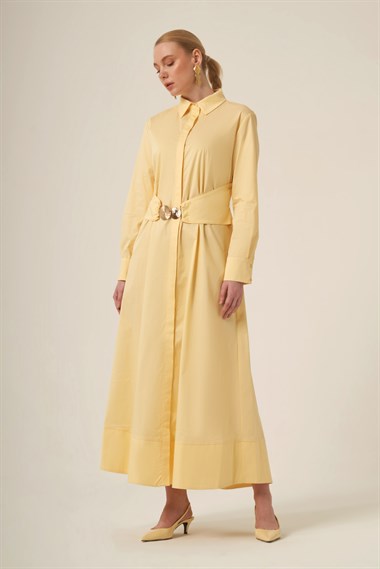FTZ Women Kadın Cotton Elbise  Beige 31350