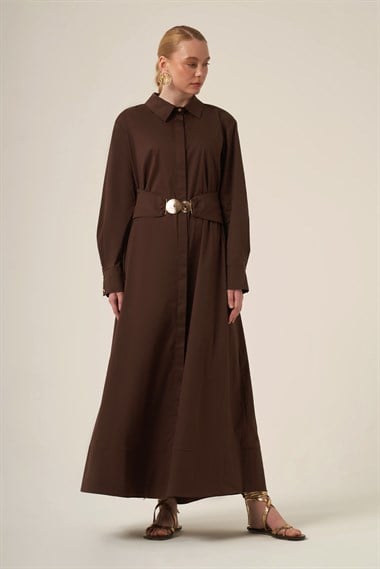 FTZ Women Kadın Cotton Elbise  Kahve 31350