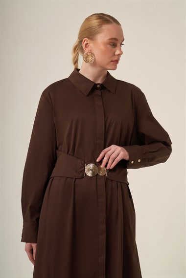 FTZ Women Kadın Cotton Elbise  Kahve 31350