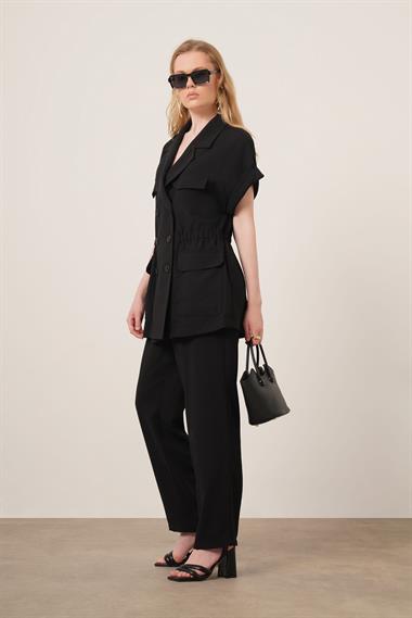 FTZ Women Kadın Crep Pantolonlu Takım  Siyah 31173