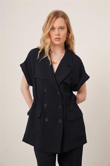 FTZ Women Kadın Crep Pantolonlu Takım  Lacivert 31173