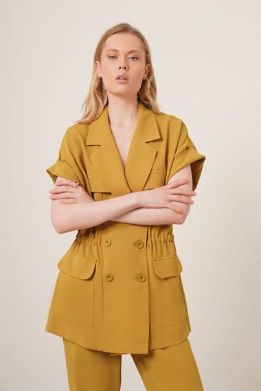 FTZ Women Kadın Crep Pantolonlu Takım  Yağ Yeşili 31173