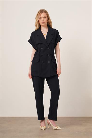 FTZ Women Kadın Crep Pantolonlu Takım  Lacivert 31173