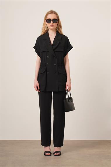 FTZ Women Kadın Crep Pantolonlu Takım  Siyah 31173