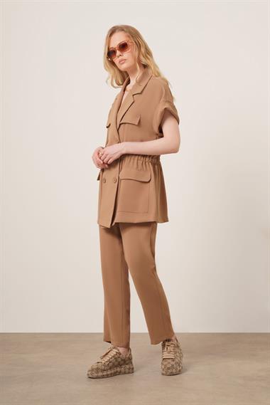 FTZ Women Kadın Crep Pantolonlu Takım  Vizon 31173