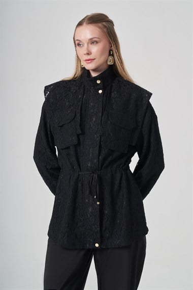 FTZ Women Kadın Dantel Cap  Siyah 31315