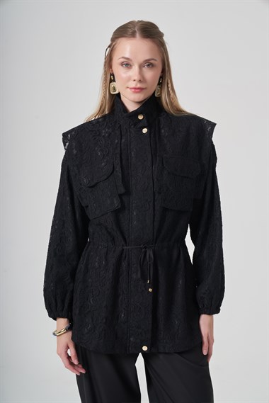 FTZ Women Kadın Dantel Cap  Siyah 31315