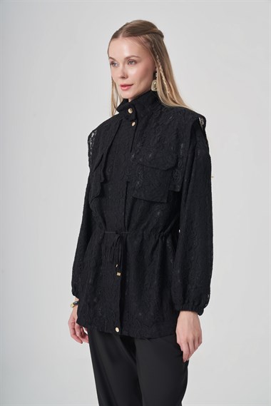 FTZ Women Kadın Dantel Cap  Siyah 31315