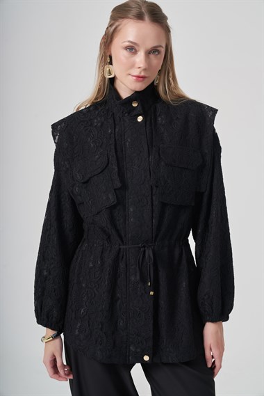 FTZ Women Kadın Dantel Cap  Siyah 31315