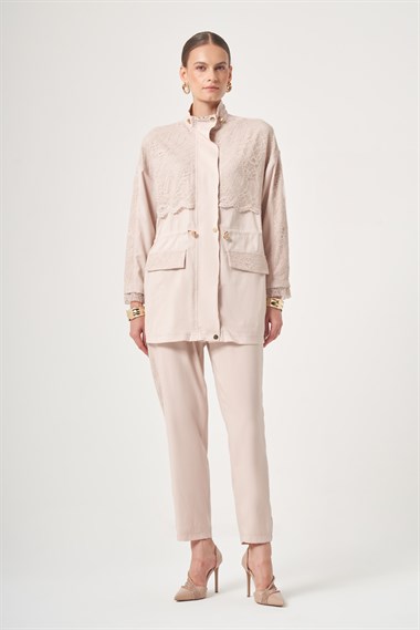 FTZ Women Kadın Dantel Detay Takım  Beige 31384