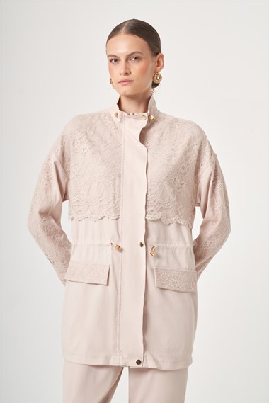 FTZ Women Kadın Dantel Detay Takım  Beige 31384