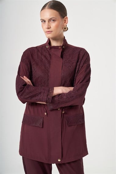 FTZ Women Kadın Dantel Detay Takım  Bordo 31384