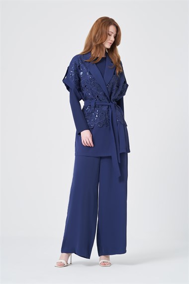 FTZ Women Kadın Dantel Takım  Lacivert 31349
