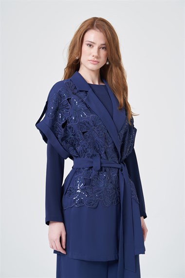 FTZ Women Kadın Dantel Takım  Lacivert 31349