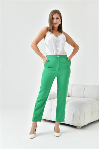 FTZ Women Kadın Dar Paça Düğmeli Pantolon  Benetton 30779