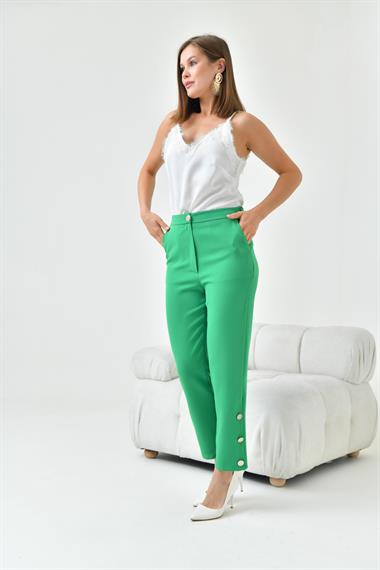 FTZ Women Kadın Dar Paça Düğmeli Pantolon  Benetton 30779