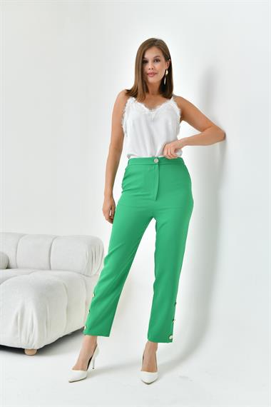 FTZ Women Kadın Dar Paça Düğmeli Pantolon  Benetton 30779