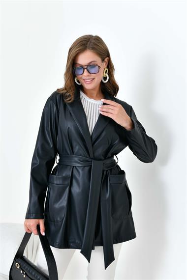 FTZ Women Kadın Deri Ceket  Siyah 30917