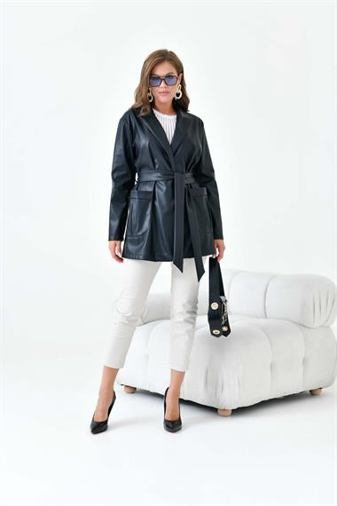 FTZ Women Kadın Deri Ceket  Siyah 30917