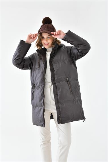 FTZ Women Kadın Deri Kaban  Kahve RBN4068