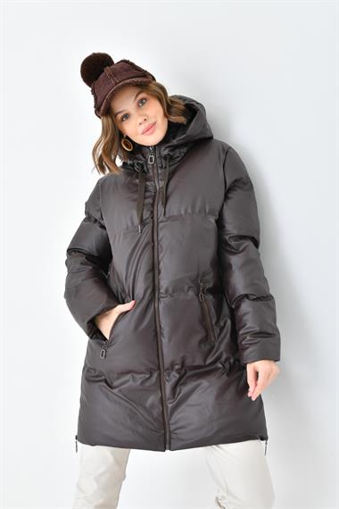 FTZ Women Kadın Deri Kaban  Kahve RBN4068