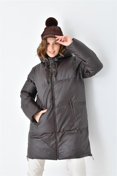 FTZ Women Kadın Deri Kaban  Kahve RBN4068