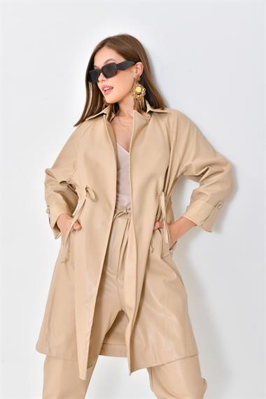 FTZ Women Kadın Deri Kap  Camel RBN4027