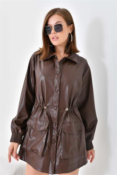 FTZ Women Kadın Deri Kap  Kahve 30632