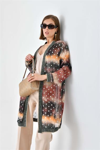 FTZ Women Kadın Desenli Ribanalı Kap  Kahve 30736