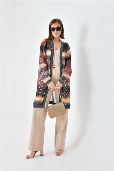 FTZ Women Kadın Desenli Ribanalı Kap  Kahve 30736